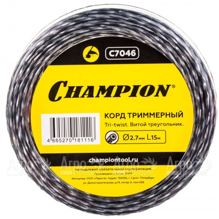 Корд триммерный Champion Tri-twist 2.7мм, 15м (витой треугольник)  во Владикавказе
