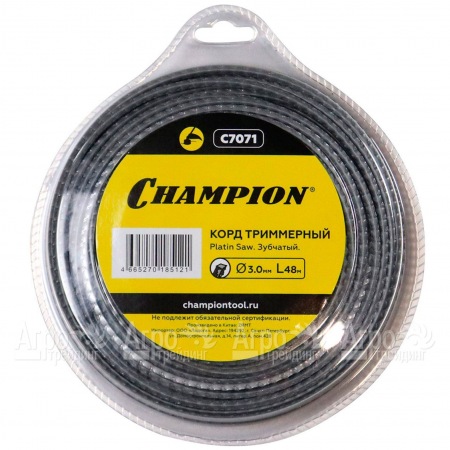 Корд триммерный Champion Platin Saw 3.0мм, 48м (зубчатый)+нож  во Владикавказе