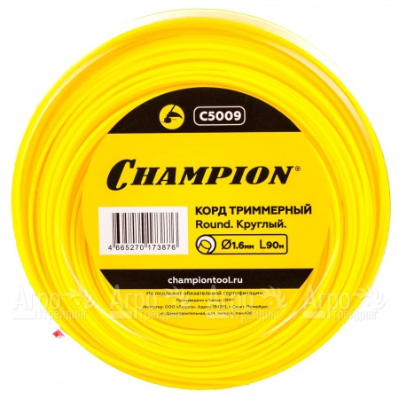 Корд триммерный Champion Round 1.6мм, 90м (круглый)  во Владикавказе