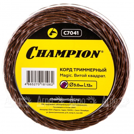 Корд триммерный Champion Magic 3мм, 12м (витой квадрат)  во Владикавказе