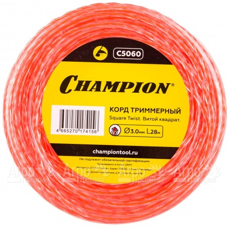 Корд триммерный Champion Square Twist Duo 3.0мм, 28м (витой квадрат)  во Владикавказе