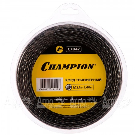 Корд триммерный Champion Tri-twist 2.7мм, 60м (витой треугольник)+нож  во Владикавказе