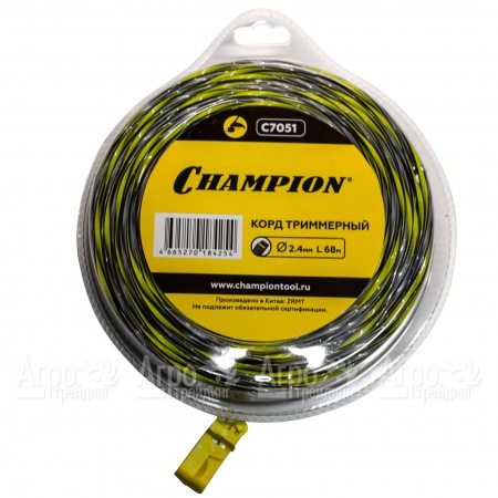 Корд триммерный Champion Tornado 2.4мм, 68м (витой квадрат)+нож  во Владикавказе