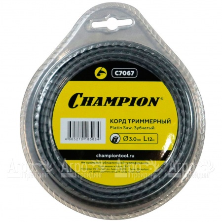 Корд триммерный Champion Platin Saw 3.0мм, 12м (зубчатый)  во Владикавказе