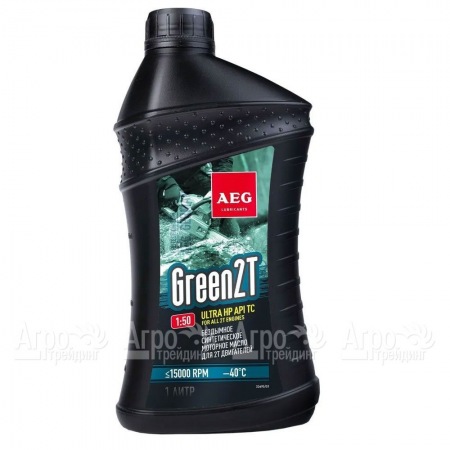 Масло синтетическое AEG Green HP 2T Motor Oil API TC 1 л для 2-х тактных двигателей  во Владикавказе