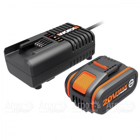 Комплект WA3604 20V: 2 аккумулятора 4Ач и зарядное устройство 2А для аккумуляторной техники Worx  во Владикавказе