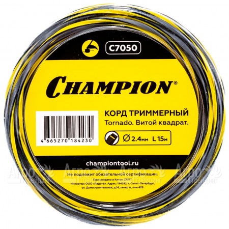 Корд триммерный Champion Tornado 2.4мм, 15м (витой квадрат)  во Владикавказе