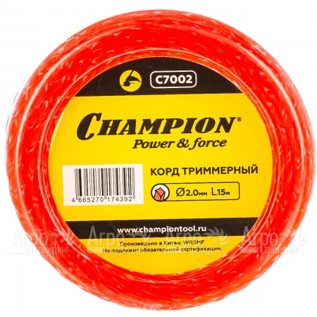 Корд триммерный Champion Twisted Square 2.0мм, 15м (витой квадрат)  во Владикавказе
